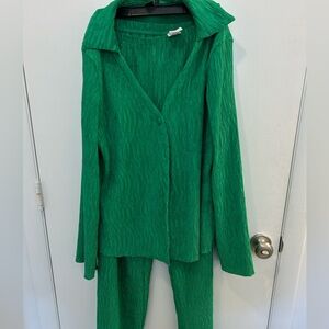 Shein green two piece set size large
